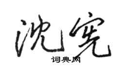 駱恆光沈憲行書個性簽名怎么寫