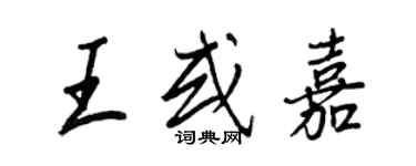 王正良王或嘉行書個性簽名怎么寫