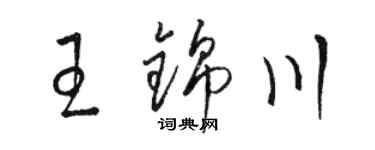 駱恆光王錦川草書個性簽名怎么寫