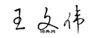 駱恆光王文偉草書個性簽名怎么寫