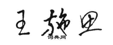 駱恆光王施思草書個性簽名怎么寫