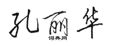 駱恆光孔麗華行書個性簽名怎么寫