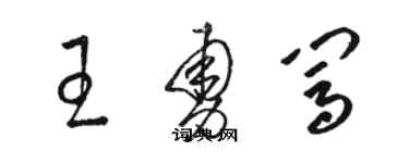 駱恆光王勇闖草書個性簽名怎么寫