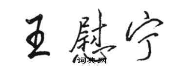 駱恆光王慰寧行書個性簽名怎么寫