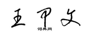 梁錦英王甲文草書個性簽名怎么寫