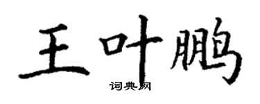 丁謙王葉鵬楷書個性簽名怎么寫