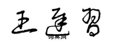 曾慶福王遲習草書個性簽名怎么寫