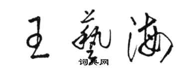 駱恆光王藝海草書個性簽名怎么寫