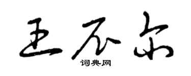 曾慶福王尼爾草書個性簽名怎么寫