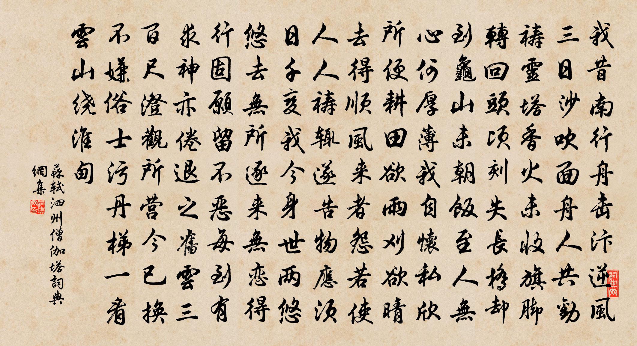 蘇軾泗州僧伽塔書法作品欣賞