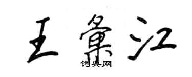 王正良王匯江行書個性簽名怎么寫