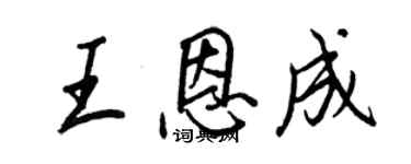 王正良王恩成行書個性簽名怎么寫