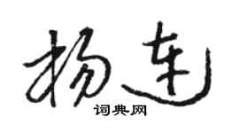 駱恆光楊連草書個性簽名怎么寫