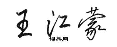 駱恆光王江蒙行書個性簽名怎么寫