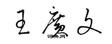 駱恆光王廣文草書個性簽名怎么寫