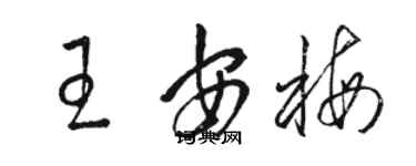 駱恆光王安梅草書個性簽名怎么寫