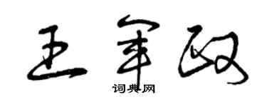 曾慶福王軍政草書個性簽名怎么寫
