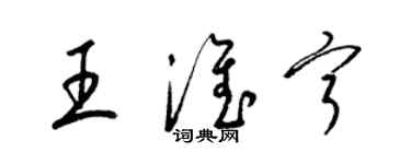 梁錦英王淮寧草書個性簽名怎么寫