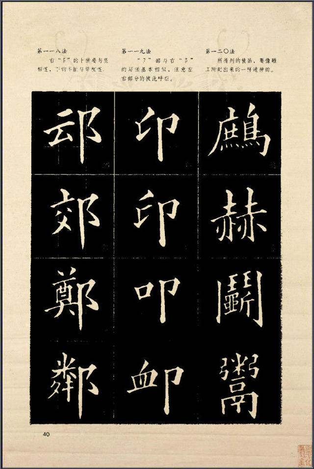 歐楷間架結構128法