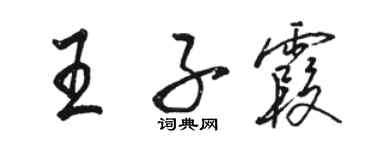 駱恆光王子霞行書個性簽名怎么寫