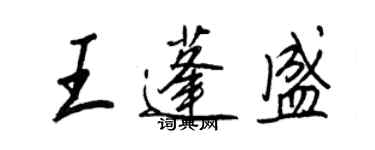 王正良王蓬盛行書個性簽名怎么寫