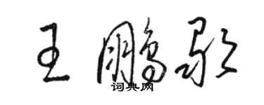 駱恆光王鵬歌草書個性簽名怎么寫