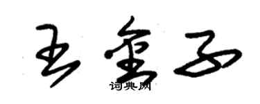 朱錫榮王金子草書個性簽名怎么寫