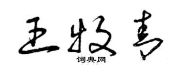 曾慶福王牧青草書個性簽名怎么寫