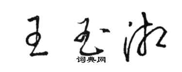 駱恆光王玉湘草書個性簽名怎么寫