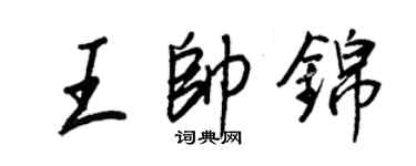 王正良王帥錦行書個性簽名怎么寫