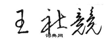 駱恆光王社競草書個性簽名怎么寫