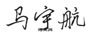 駱恆光馬宇航行書個性簽名怎么寫