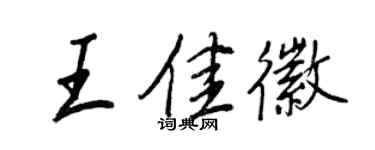王正良王佳徽行書個性簽名怎么寫