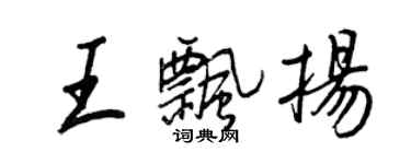 王正良王飄揚行書個性簽名怎么寫
