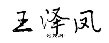 曾慶福王澤鳳行書個性簽名怎么寫