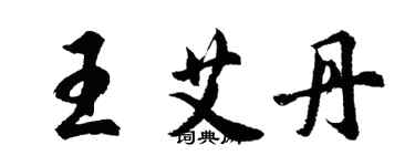 胡問遂王艾丹行書個性簽名怎么寫