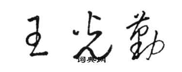 駱恆光王光勤草書個性簽名怎么寫