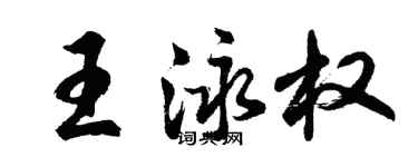 胡問遂王泳權行書個性簽名怎么寫