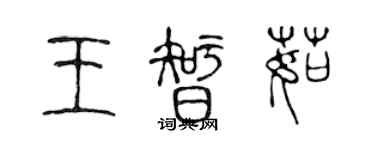 陳聲遠王智茹篆書個性簽名怎么寫