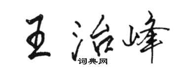 駱恆光王治峰行書個性簽名怎么寫