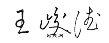 駱恆光王峻德草書個性簽名怎么寫