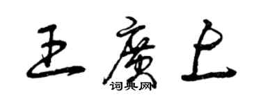 曾慶福王廣上草書個性簽名怎么寫