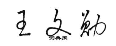 駱恆光王文勛草書個性簽名怎么寫