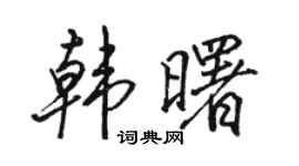 駱恆光韓曙行書個性簽名怎么寫