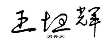 曾慶福王坦輝草書個性簽名怎么寫