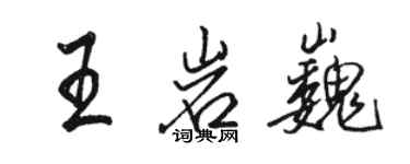 駱恆光王岩巍行書個性簽名怎么寫