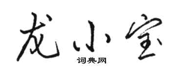 駱恆光龍小寶行書個性簽名怎么寫