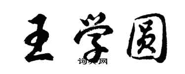 胡問遂王學圓行書個性簽名怎么寫