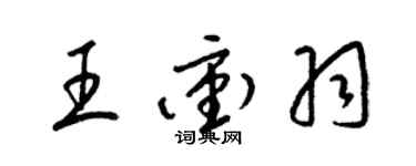 梁錦英王沖羽草書個性簽名怎么寫