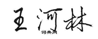 駱恆光王河林行書個性簽名怎么寫